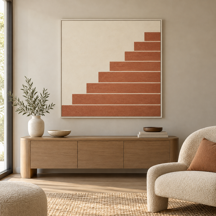 Terrace Lines Wall Art in a styled room