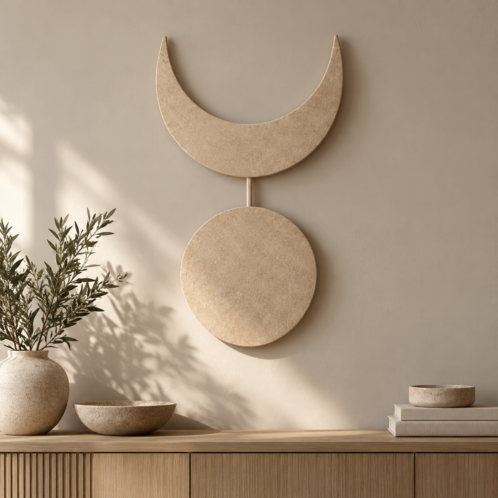 Lunverol sculptural wall accent 013, styled interior view