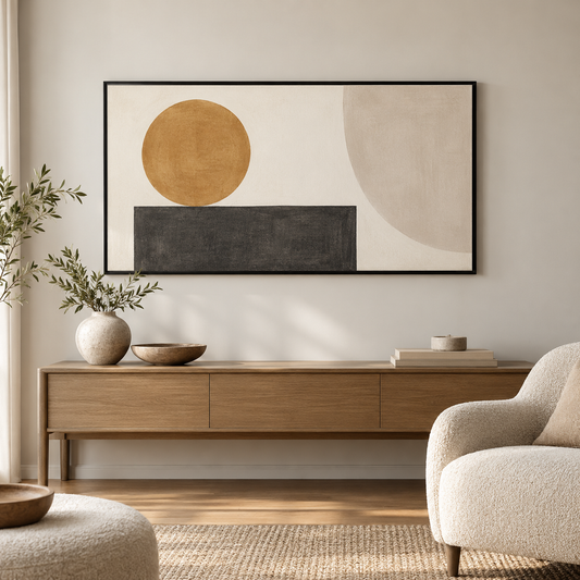 Balanced Shapes Wall Art in a styled room