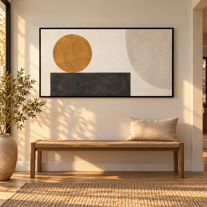 Balanced Shapes Wall Art — illustrative entryway setting