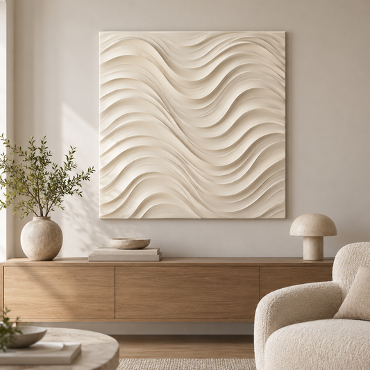 Ripple Square Wall Art in a styled room