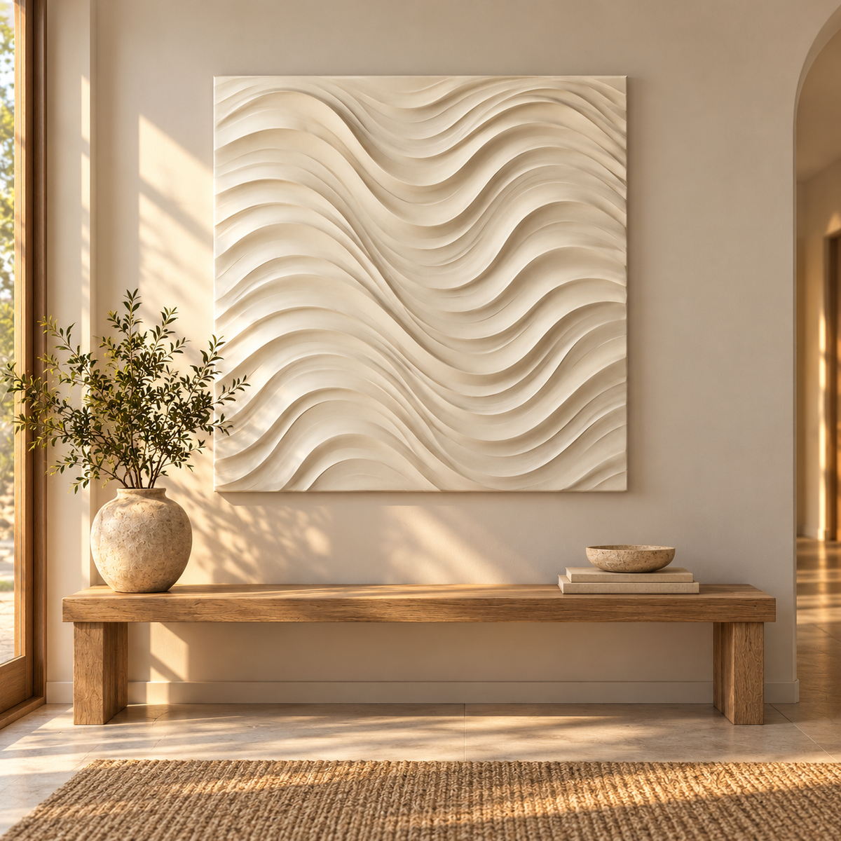 Ripple Square Wall Art — illustrative entryway setting
