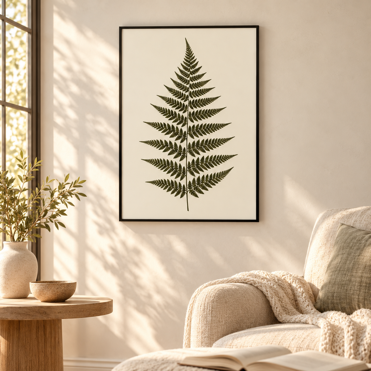 Botanical wall decor 006 reading nook scene