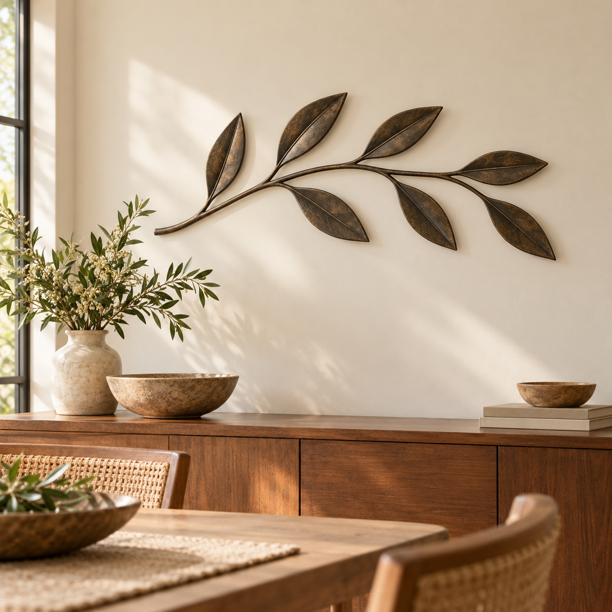 Botanical wall decor 008 styled interior view