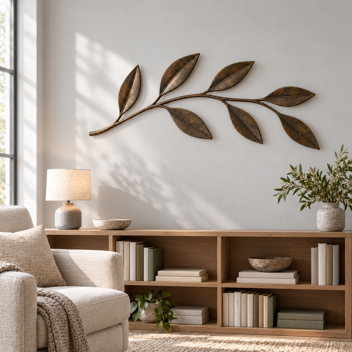 Botanical wall decor 008 reading corner styling