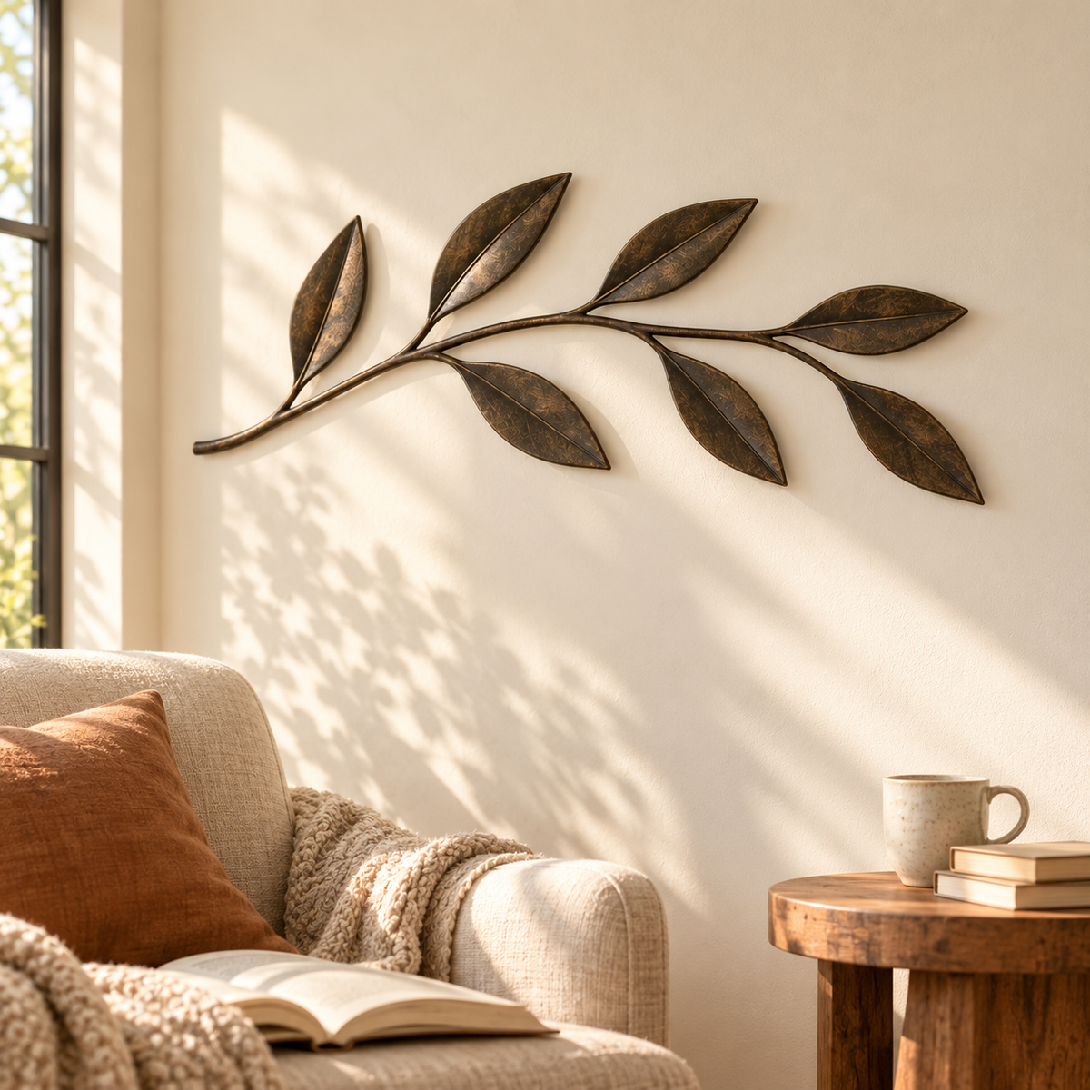 Botanical wall decor 008 reading nook scene
