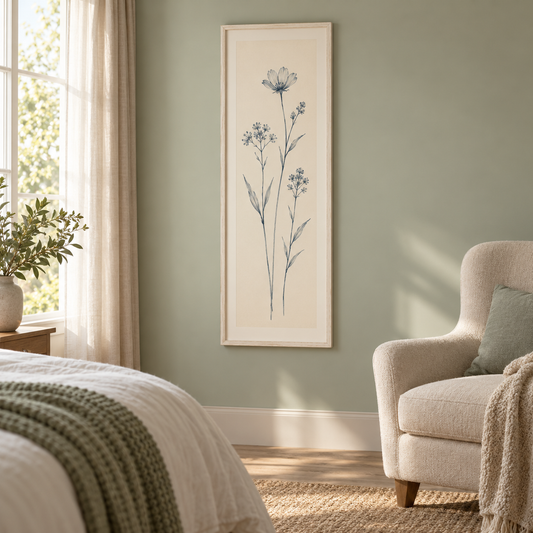 Botanical wall decor 010 styled interior view