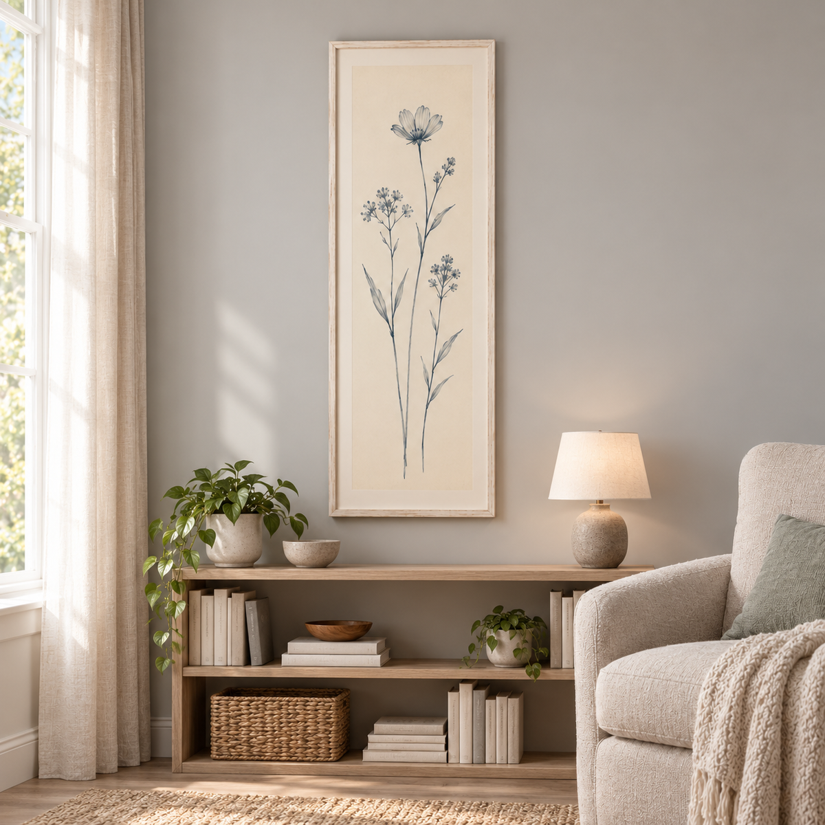Botanical wall decor 010 reading corner styling