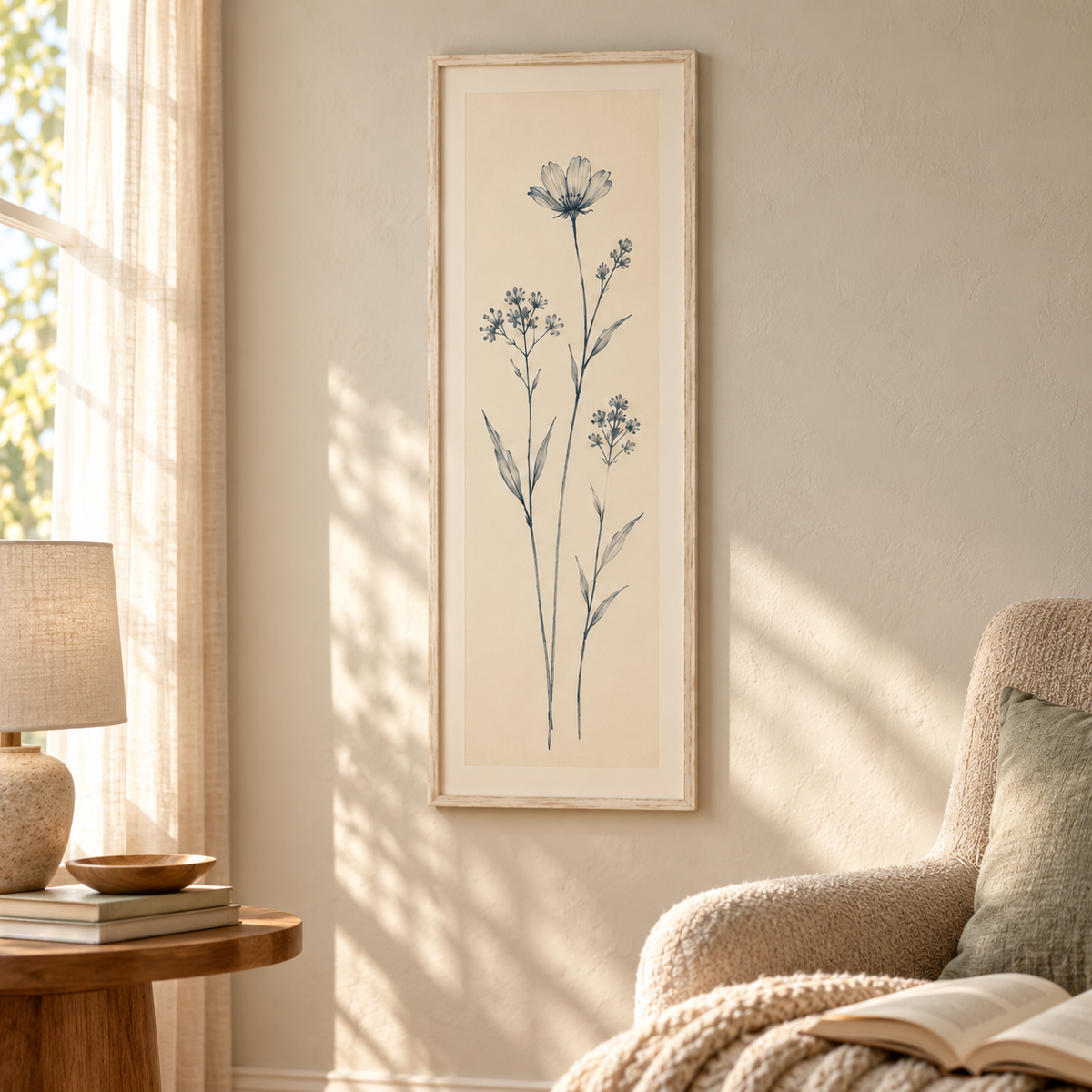 Botanical wall decor 010 reading nook scene