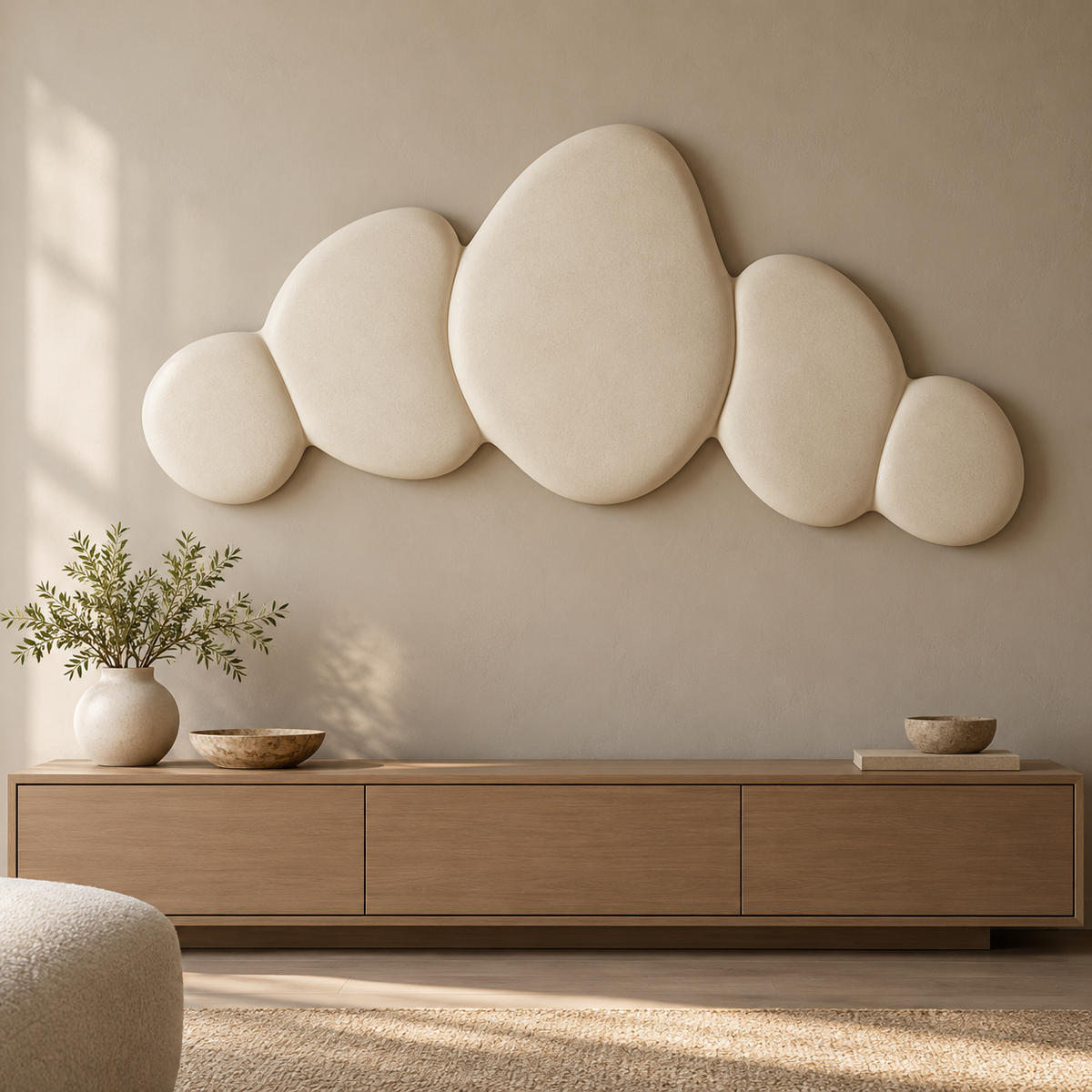 Lunverol sculptural wall accent 015, styled interior view